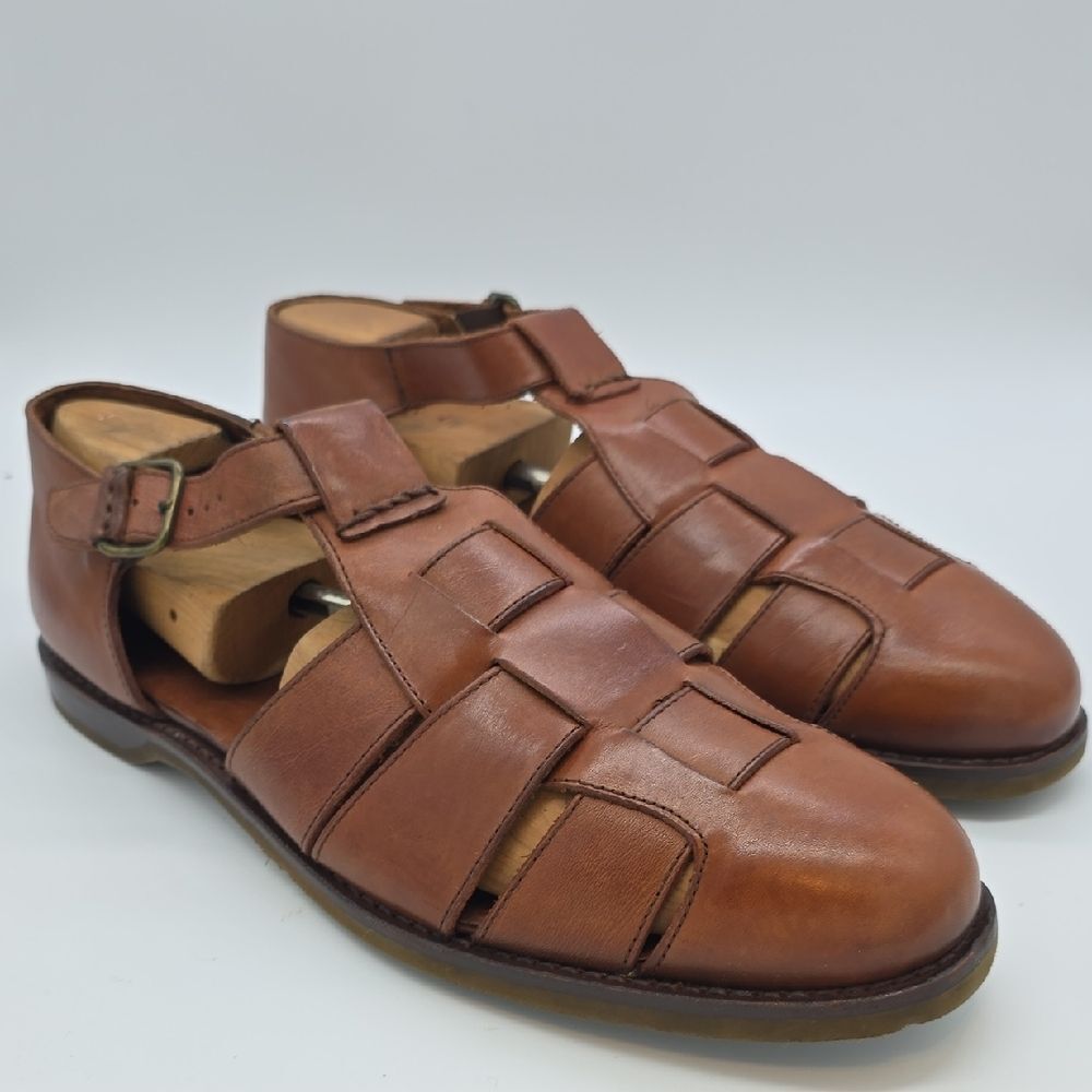 Cole Haan Brown Leather Fisherman-Style Slip-On Loafers